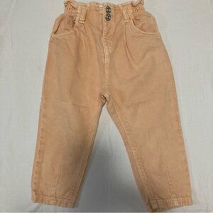 Zara toddler paper bag jeans in color cream size 18-24 Unused in new condition